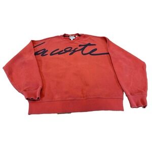 Lacoste Live Red Cursive Unisex Sweatshirt Pullover Size M